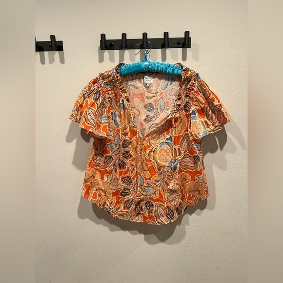 MISA Los Angelas Suparna Top in Tangerine Flora / Size Medium / - Picture 3 of 10